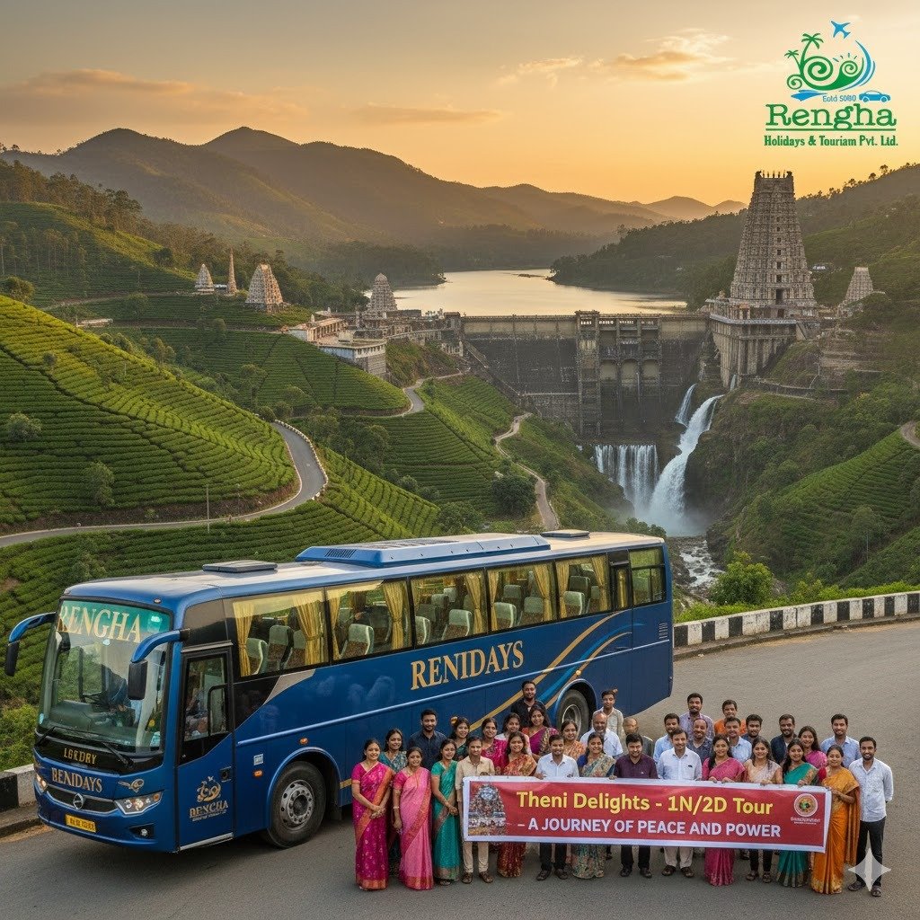 Theni Spiritual & Dam Circuit: A Grand Luxury 2-Day Bus Tour 1 Night / 2 Days Exclusive Tour Package