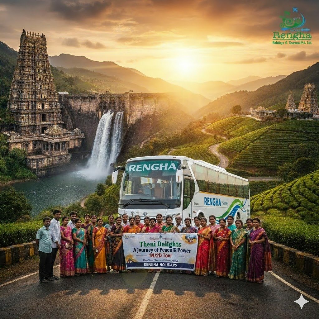 Theni Spiritual & Dam Circuit: A Mega Luxury 2-Day Bus Tour 1 Night / 2 Days Exclusive Tour Package